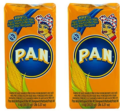 Pamai Pai® Doppelpack: 2 x 1kg Gelbes Maismehl Harina Mehl Mais gelb vorgekocht ORANGE