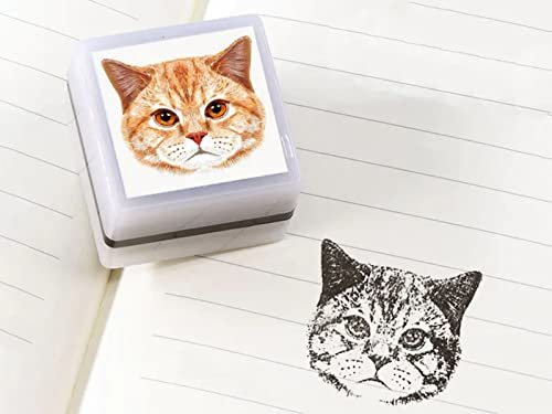 Benutzerdefinierter Haustier-Stempel, selbstfärbend, Katzen-Hund-Portrait-Stempel, individuelle Haustier-Portrait-Stempel, personalisierte Tierstempel, Geschenke für Haustierliebhaber (weiß)