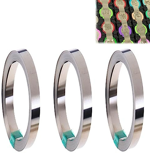 3 Rouleaux Bande De Nickel: Pur Nickel Bande, 0.1*8mm*10M Soudure par Point Bande Nickel Pur Résistance à la Corrosion Soudeuse par Point Ruban en Nickel pour Les Batteries 18650 Batterie de Soudage