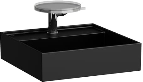 LAUFEN Kartell Handwaschbecken, unterbaufähig, 3 Hahnlöcher, ohne Überlauf, 460x460mm, H8153317161581, Farbe: Schwarz Matt