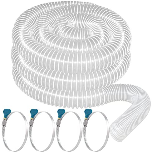 Heavy PVC Dust Collection Hose 2 1/2 x 20', Puncture Resistant PVC Dust Collection Hose with Carbon Steel Wire Coil for Woodworking, Workshops, Dust Collectors