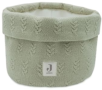 Jollein 580-001-67049 Pflegekörchen/Wickeltischkörbchen Strick Grain Knit olive