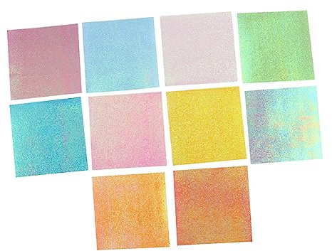 Lurrose 150 Stück Bastelpapier Origami- Wahrsager aus Papier Washi-Origami Papierkran Origami-Papier Perlmuttpapier glänzendes Faltpapier doppelseitig Glitzerpapier Papier falten 3d