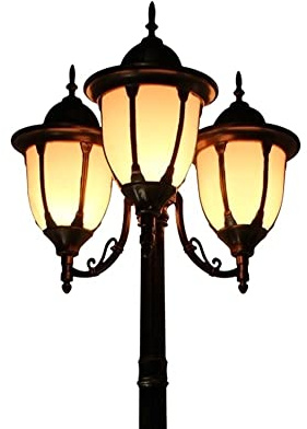ELUKHT Outdoor Lamp Post Light, Post Lights Outdoor,2.3M Outdoor Retro Street Light Waterproof Lampshade Garden High Pole Post Lamp Bollard Patio Path Lighting Die-Cast Aluminum,Black