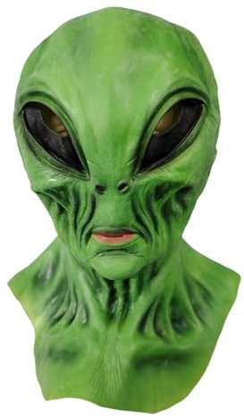 Scary - Green Halloween Alien Masks, Creative Full Face with Big Eyes | Haunted House Props, Horror Cosplay Costume, Face Cover for Adults for Stage Performances, Halloween