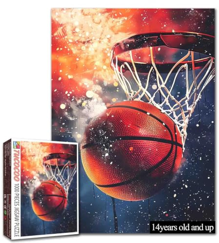 Tucocoo Puzzle sport de basket-ball pour adultes de 1 000 pièces, casse-tête difficile difficile pour adultes, loisirs créatifs, puzzles pour décoration de la maison, cadeaux, puzzle familial, parfait