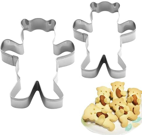 Generic Cortador de galletas de oso – Cortador de galletas de oso | Molde de acero inoxidable con forma de oso de dibujos animados | Bonitos accesorios de cocina para hornear, herramientas para