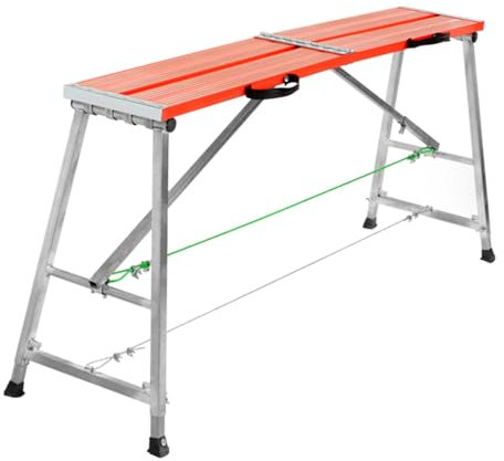 Plataforma de andamio portátil profesional de aleación de aluminio resistente, plataforma de trabajo ajustable, escalera de andamio con escalón plegable para pintura de paneles de yeso, capacidad de