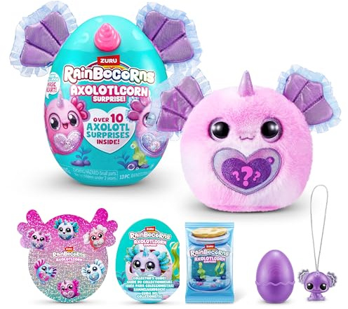 Rainbocorns Axolotlcorn Surprise de ZURU, Peluche Coleccionable para niñas Mayores de 3 años(Candy)
