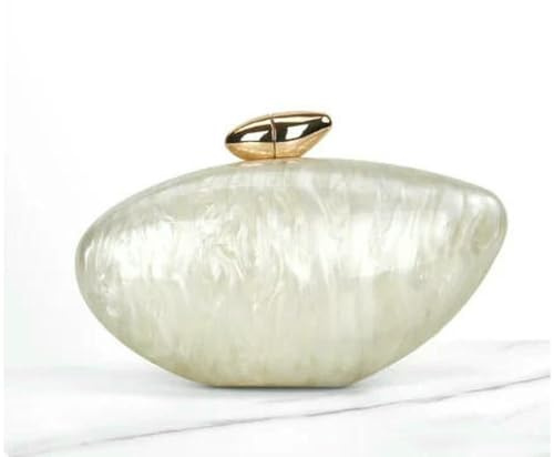 SLJYM Pearl Acrylique Femmes Shell Box Clutches Pro Petit Soirée Minaudière Sacs Mariage Mariée Sacs À Main Fête