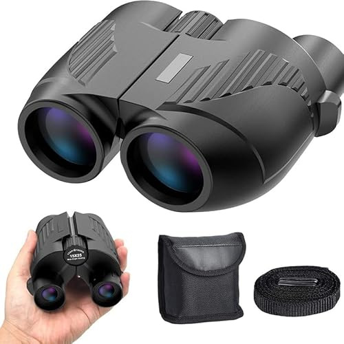 20x25 Kompaktes Fernglas für Erwachsene Kinder - Leistungsstarkes Einfacher Fokus Ferngler mit FMC Objektiv BAK4 Prisma - Großes Okular HD Fernglas für Vogelbeobachtung Reisen Camping Jagen Sport Konz