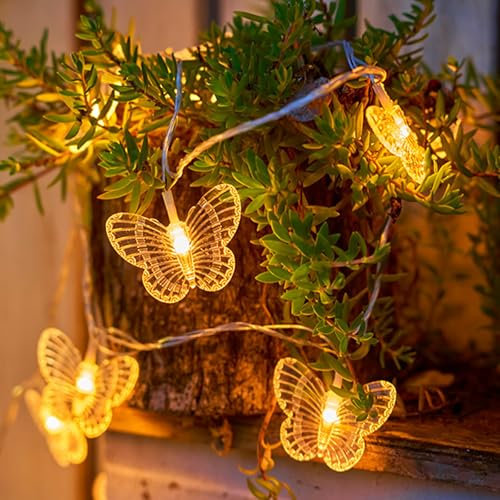 CHENBOOW Led Guirlande Lumineuse,éclairage de Noël,Fairy Lights,Led Lumières de Fées de Papillons,pour L'Extérieur Intérieur Décoration pour Les Enfants