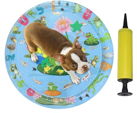 Katzen-Wasserspielmatte – Bauchstunden-Matte | Tragbares Spielzeug mit Tiermotiv | Verdickte sensorische Kühlkörperaktivität | Sensorisches Wasserkissen I