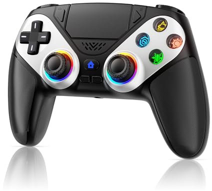 FOIRCEADAL RGB Wireless Controller for PS5, Back paddles, 6-Axis Motion/Marco/Turbo/Dual Vibration Function 3.5mm Audio Jack for P5 Pro/Slim/PC