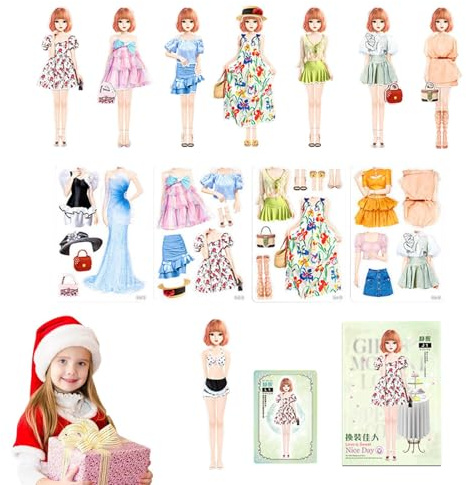 Magnetische Prinzessinnen-Anzieh-Papierpuppen,Anzieh-Stickerbücher für Mädchen - Aktivitätsbuch zum Anziehen von Prinzessinnenpuppen, magnetisch,Anzieh-Prinzessinnen-Buchpuppen, Aufkleber-Anziehpuppe