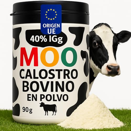DIETETICA Europea Calostro Bovino en Polvo 90g – 40% IGg inmunoglobulinas– Origen Europa (República Checa) – Suplemento de Alta Pureza – Colostrum Desnatado - calostro bovino para Humanos