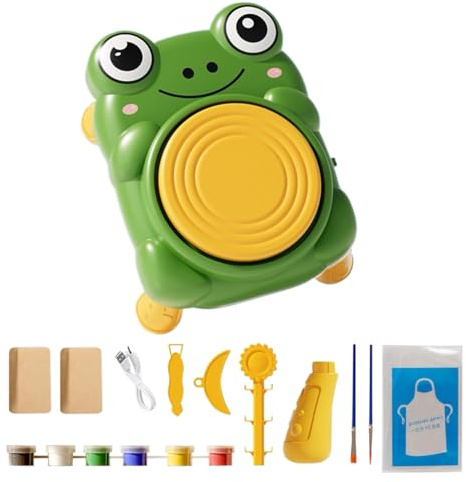 Töpferscheibe Für Anfänger - Kleines Töpfer Set für Einsteiger - Handgemachtes pädagogisches Töpferwerkzeug für Kinder und Schüler, für Zuhause, Partyaktivitäten, Schule, Kunstunterricht und Familienz