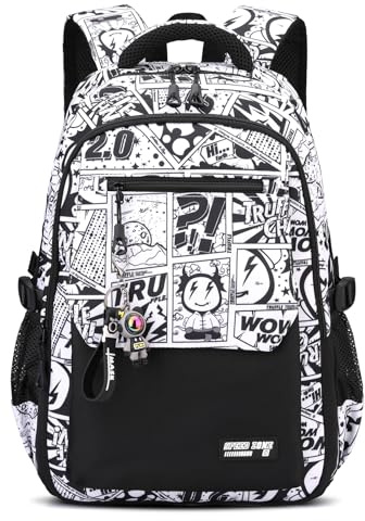 Tanou Mochila Escolar Adolescente Niño, Mochilas para Instituto Chicos de Gran Capacidad, Mochilas Tipo Casual Resistente al agua para Viajes con Correa de Sujeción, Negro