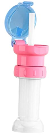 Amagogo Tappo per bottiglia d'acqua con cannuccia anti-rovesciamento per bambini piccoli, riutilizzabile per bevande a base di succhi, simpatico ricambio, Blu Rosso
