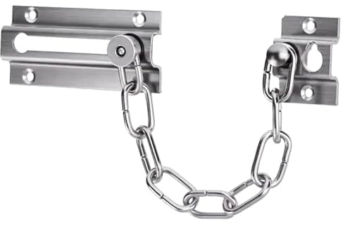 KAFENDA Stainless Steel Security Door Chain Lock,Heavy Duty Anti-Theft Door Latch with Limited Opening Design,Safety Lock for Kids & Pets