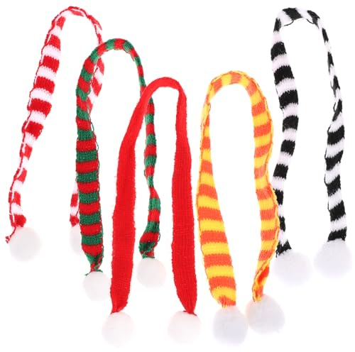 VERDANVERSE 5 Stück Kleiner Schal für Hunde aus Stoff Stylisch und Einfach Anzuziehen Warme Hundebekleidung für Weihnachten und Winter Haustier Accessoires für Festtage