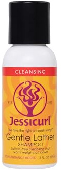 Jessicurl Gentle Lather Shampoo, Ingen doft tillagd, 2 Fl oz. Rengörande lockigt hår schampo, vegan, sulfatfritt schampo