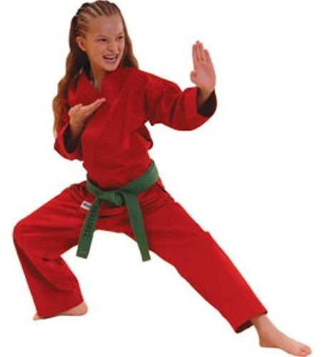 Macho 8.5oz Traditional Karate Gi / Uniform - Red / Size 2