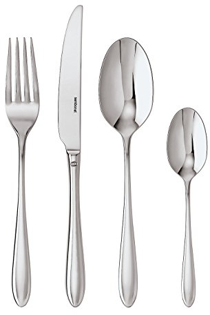 Sambonet 52515-81 Dream Monoblocco in Acciaio Inox 18/10, per 6 Persone, Pezzi: 6 forchette, 6 cucchiai, 6 coltelli, 6 cucchiaini da tè, Inossidabile, Set 24 Posate tavola, unità