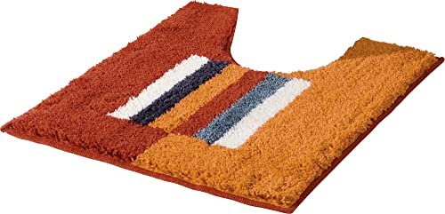 Erwin Müller WC-Umrandung Korfu, WC-Matte rutschhemmend Terra Größe 50x50 cm - für Fußbodenheizung geeignet, flauschig, weich (weitere Farben)