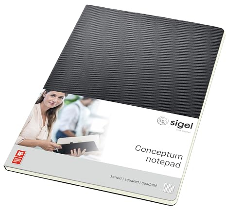 SIGEL CO800 Notizblock A4 kariert, 60 Blatt, Conceptum | CO800, edler Schreibblock, nachhaltiges Papier für Büro, Schule und Studium