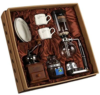 Retro Coffee Grinder Syphon Pot Manual Coffee Pot Set Household Glass Coffee Maker