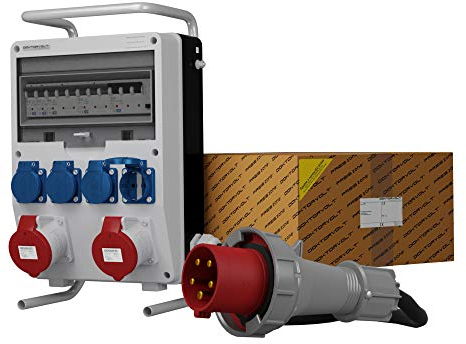 Doktorvolt Stromverteiler Baustromverteiler TD-S/FI 2x32A 4x230 SKHU Kabel Gestell