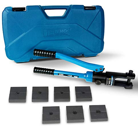 TEMCo Hydraulic Hand Crimping Tool for 1/16 to 1/4 Stainless Steel Cable Railing Fittings (Custom Cable Railing Crimper) – 11 US TONS Crimping Force