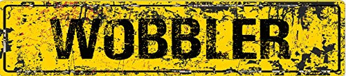 ANY AND ALL GRAPHICS WOBBLER 4x18 Yellow Grunge Style Rustic Vintage Look Novelty Aluminum Street Sign