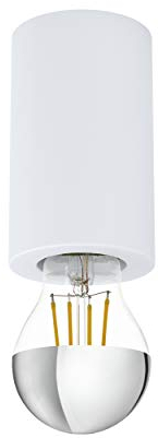 Eglo Plafonnier Saluzzo, lampe murale 1 flamme en acier, lampe de plafond blanche, lampe à montage avec douille E27, Ø 6,5 cm