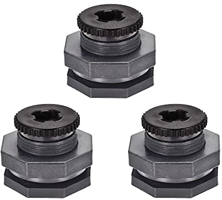sourcing map 3Set PVC Schott Tankadapter mit Steckfitting G1/2 Gewinde für Wassertanks Teiche