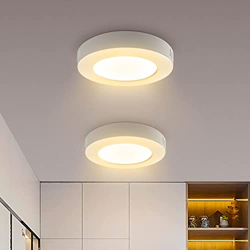 Aigostar Deckenlampe LED 6W 3000K Deckenleuchte, 600lm lampen decke ideal für Badezimmer Balkon Flur Küche Wohnzimmer, Warmweiß Badezimmerlampe Ø12.3cm, 2 Packungen