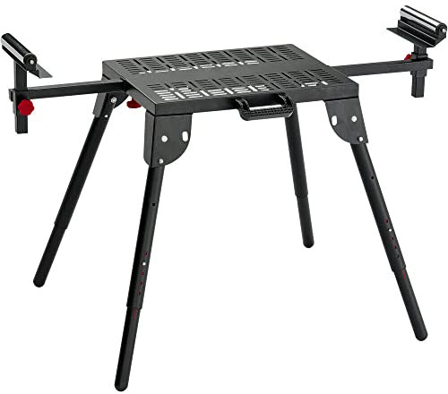 Excel Chop Saw Stand Universal Power Tools Workbench Station (Table Saws, Band Saws, Scroll Saws, Miter Saws and Cutting Machines) with 6 Adjustable Height - Extendable Arms & Supports & Portable