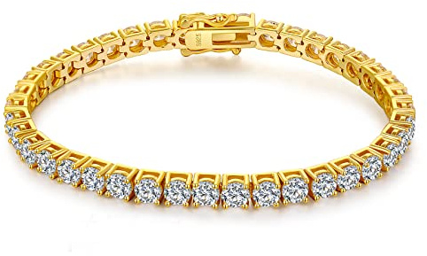 jiamiaoi 18K Weißgold plattiert Tennis Armband Damen Armband 925 Sterling Silber Armband mit Funkelnden 5A+ Zirkon Diamant Tennis Armband Silber für sie,Mutter,Freundin