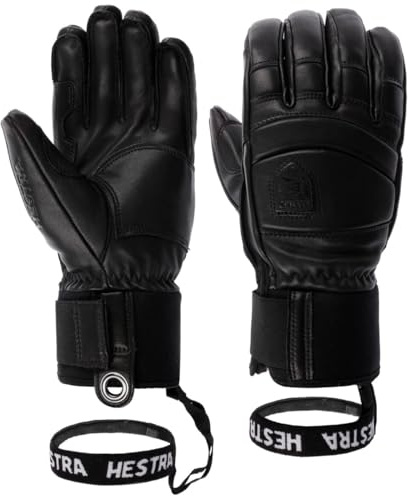 Hestra Guanti Fall Line 5-Finger Uomo - in pelle con fodera Inverno autunno/inverno - 10 HS nero
