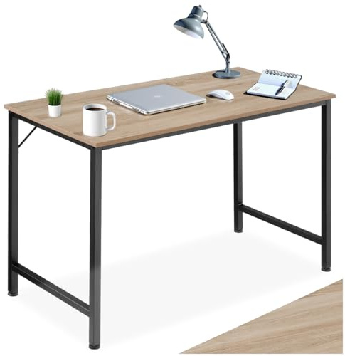 tectake® Mesa Escritorio de Madera con Estructura Resistente, Mesa de Ordenador para Oficina, Diseño Industrial, Mesa de Escritorio Moderna - 60 x 120 x 75,5 cm Madera Industrial Clara, Roble Sonoma
