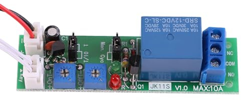 Zeitrelais und Zeitschalter, DC 12V/24V, Einstellbar 0-120 Minuten, Schleifenmodul Endloszyklus Verzögerung mit Ein/Aus Schalter