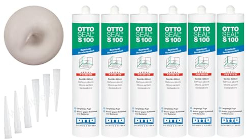 OTTOSEAL S 100 Premium-Sanitär-1K-Silicon Dichtstoff matt 6 Kartuschen auf Acetat Basis Otto Chemie (6x matt pergamon C8684)