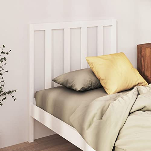 Youuihom Wandkissen Wandpaneele Gepolstert Schlafzimmer-Kopfteil Kopfteil Weiß 81x4x100 cm Massivholz Kiefer Geeignet für Schlafzimmer, Hotels,Gästezimmer, Wohnungen