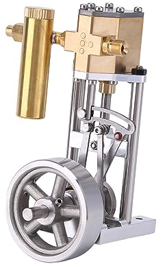 GOUX Dampfmaschine Modellbausatz, Vertikaler Einzylinder Dampfmaschine Bausatz Motor Modell, Externer Verbrennungsmotor Modellbau für Physik-Experimente Kinder Technikbegeisterte (Bausatz-Version)