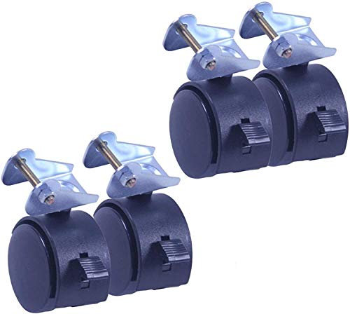 Rueda Giratoria para Cuna De 4 Piezas,Ruedas De Material De Nylon Abatibles,Rueda para Muebles De 50 Mm con Frenos,con Férula De Soporte De Metal,para Accesorios De Carro Cama para