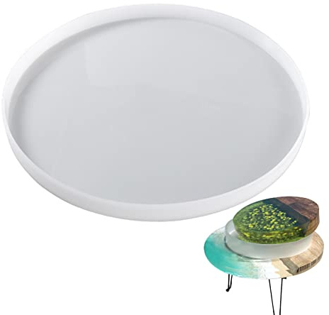 Forme en silicone époxy forme ronde de 50 cm en résine pour planche à découper, table de rivière, plateau, table basse, décoration d'intérieur