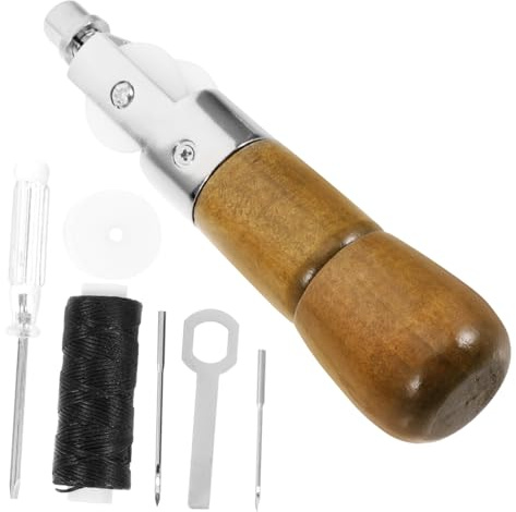 EXCEART Leder Ahle Für Handwerk Mit Werkzeugen Und Nadeln Für Lederbearbeitung DIY-ledernähen Und Reparatur Von Taschen Riemen Und Schuhen