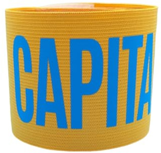 Bandeau de capitaine de football adulte professionnel bandeau capitaine de football élastique réglable avec déchirure et sangle pour bras pour adultes sport rugby équipe fabriquée en Italie (moutarde