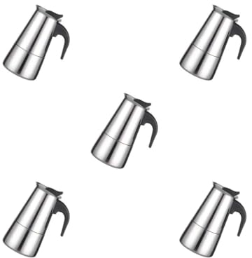 NeaxgeandX 5 set Percolator Cup Breakfast Accessories Moka Pots No Burrs Coffee Supplies Filter Mesh Metal Pot Filtering Kettle 2 Kettles/100ML